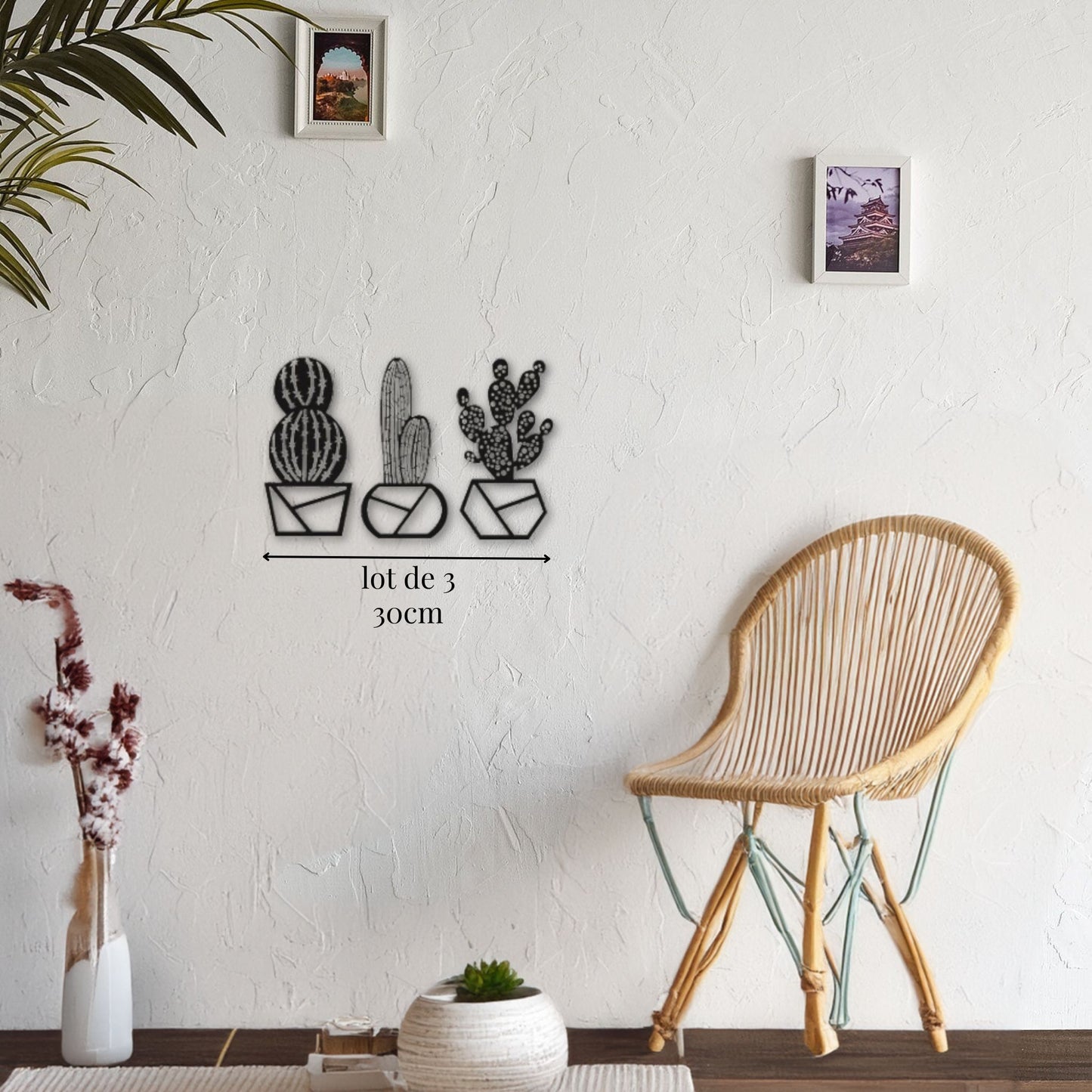 Petite décoration murale cactus - lot de 3