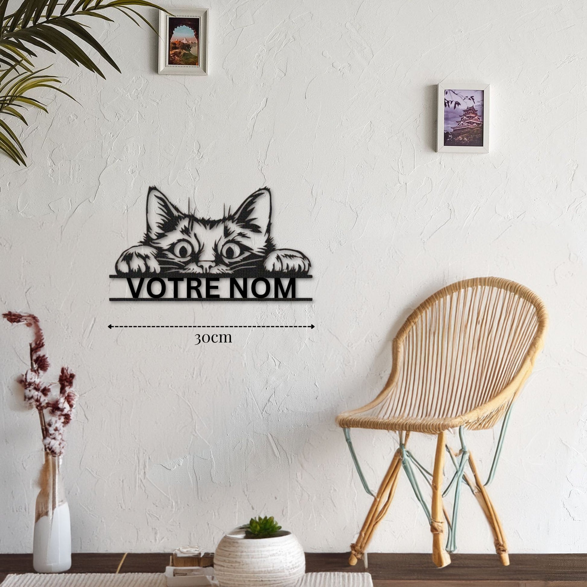 Petite décoration murale chat personnalisable