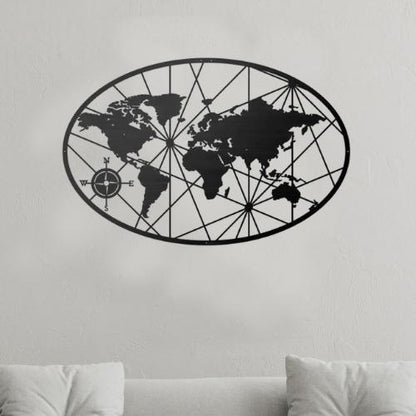 Carte du Monde Décor Métal