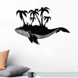 Baleineau Murale en métal noir