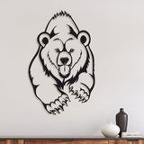 Décoration murale en métal tête grizzli