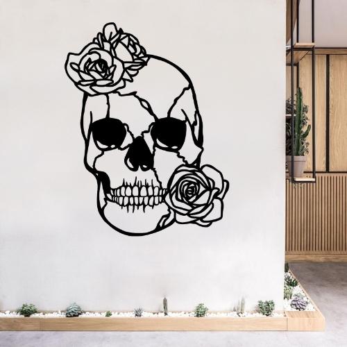 Décoration Tête de Mort avec des Roses